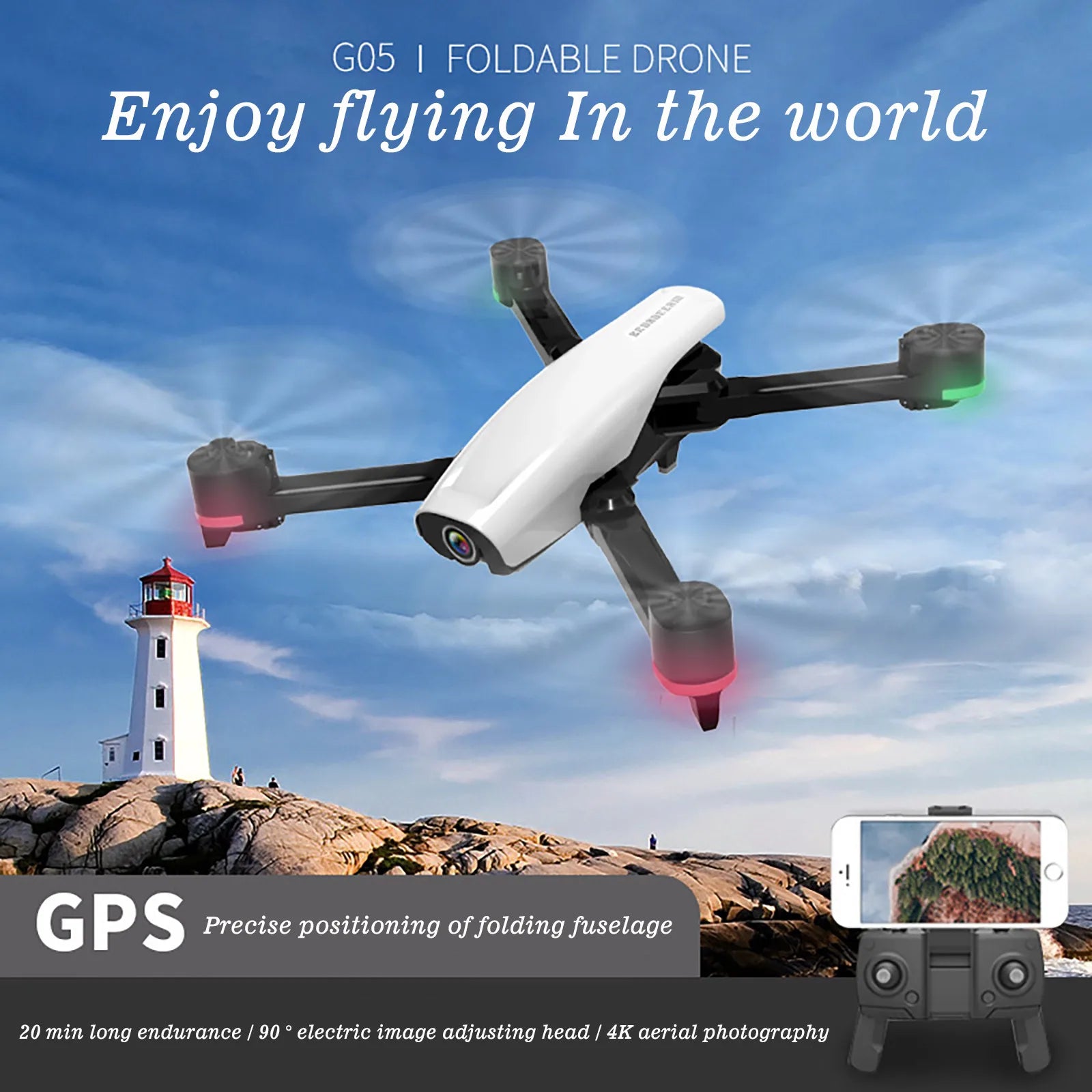 G05 Drone, G05 1 FOLDABLE DRONE Enjoy flying In the world GPS Precise