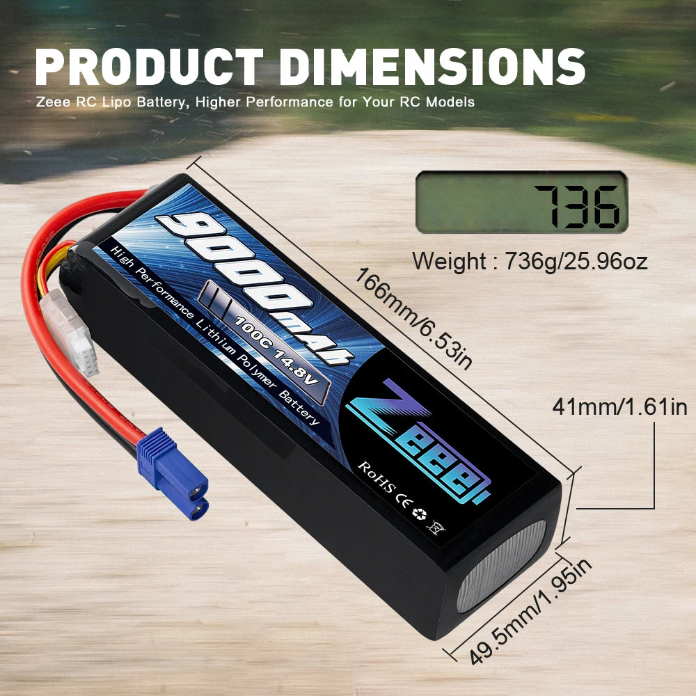 1/2units Zeee 14.8V Lipo Battery, Zeee RC Lipo Battery, Higher Performance for Your RC Models 736