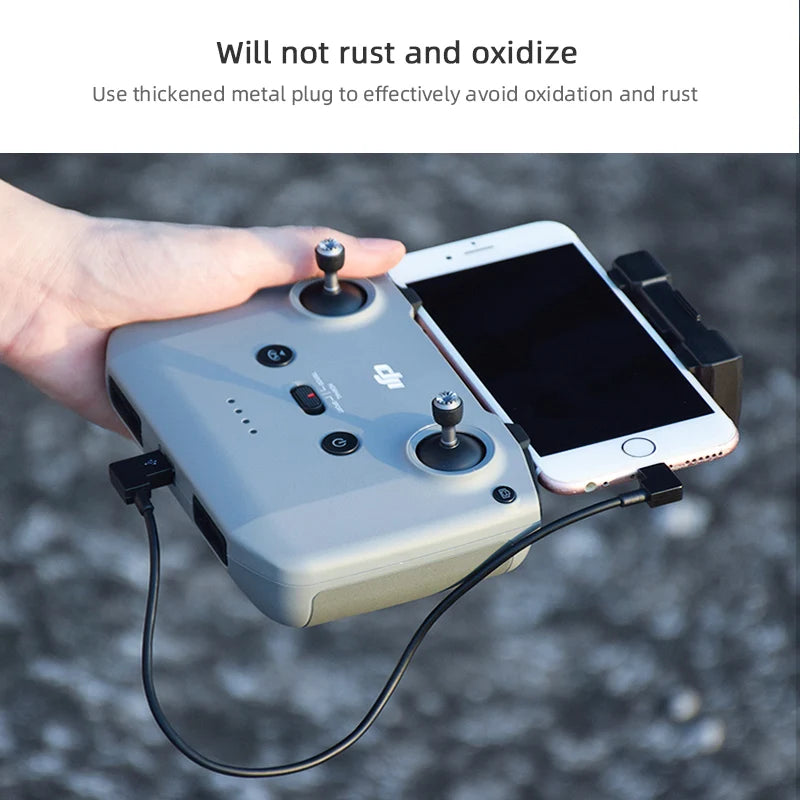 5/15pcs 30cm OTG Data Cable for DJI Mavic 3/Air 2/MINI 2/MINI 3 PRO IOS type-C Micro-USB for DJI Mavic Mini 2 Drone Cables 15 Will not rust and oxidize Use thickened metal plug to effectively avoid oxidation