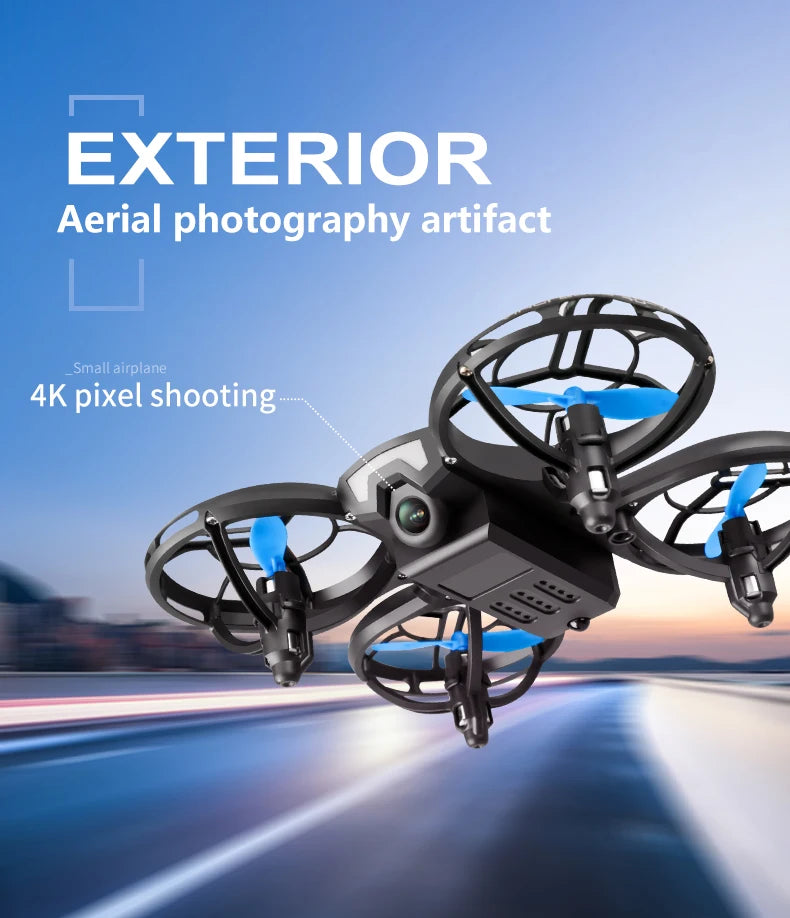 4DRC V8 Mini Drone, exterior aerial photography artifact small airplane 4k pixel
