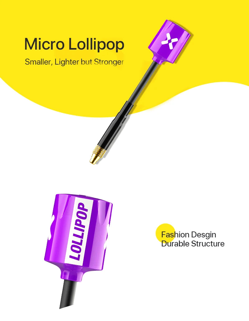 Upgraded Version Foxeer Antenna MICRO Lollipop V4 FPV Antenna 5.8G 2.3Dbi Omni RHCP SMA RPSMA UFL MMCX For FPV Racing Drone 50 Micro Lollipop Smaller, Lighter but Stronger Fashion Desgin Durable Structure