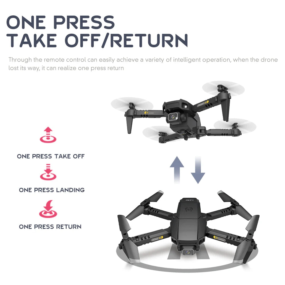 HJ78 Mini Drone - 4k Professional HD Dual Camera WIFI FPV Foldable Quadcopter Fixed Height RC Helicopter Gift Toys 33 HJ78 Mini Drone, one press take off/return can easily achieve a variety of