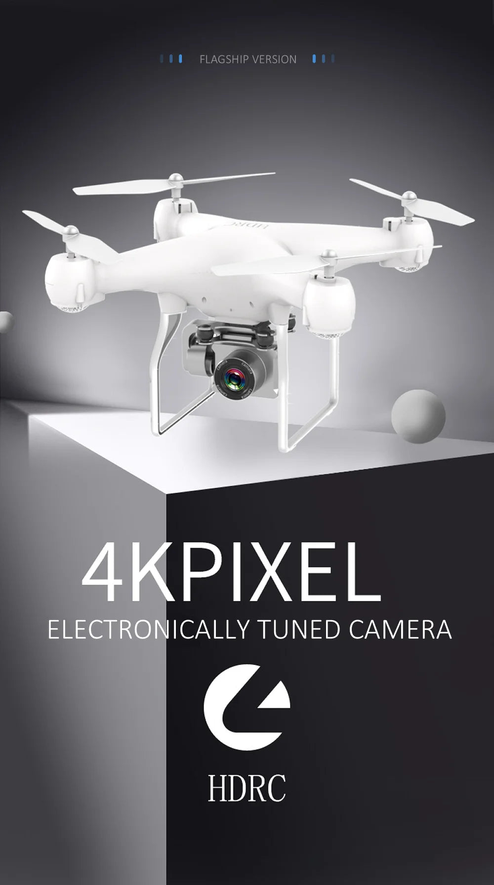 RC Drone, flagship version 4kpixel electronically tuned camera hdr
