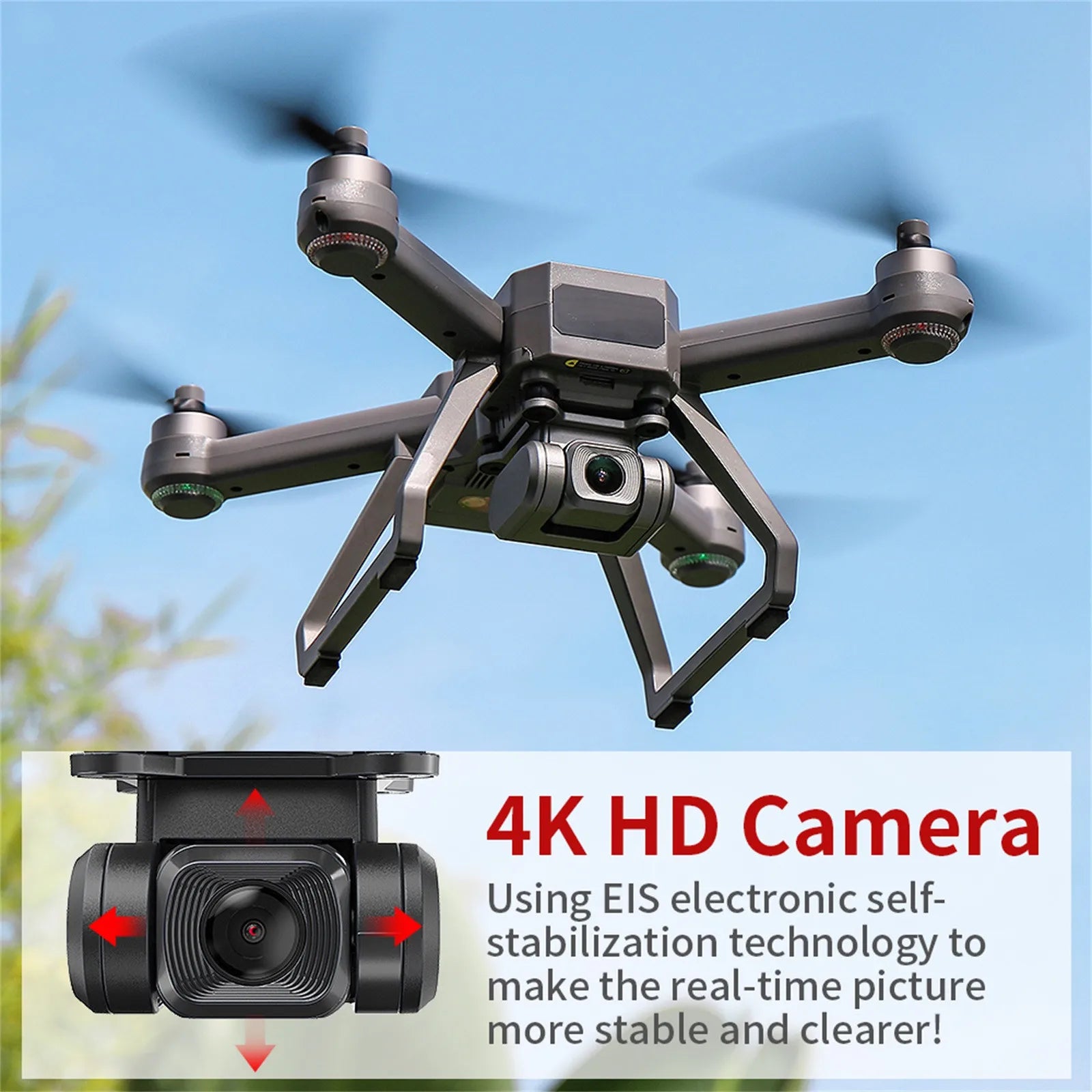 Mjx Bugs 20 Drone, 4K HD Camera Using EIS electronic self- stabilization technology to make the real-