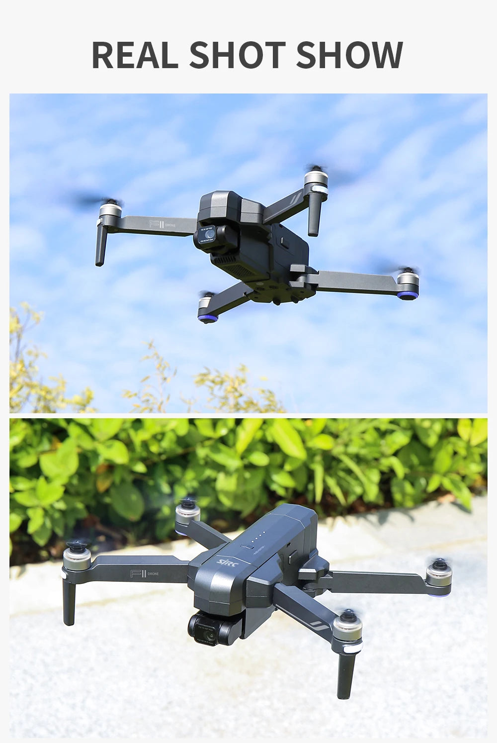 F11S PRO Drone, the operation time and distance of the two types of drones are different . the appearance patterns