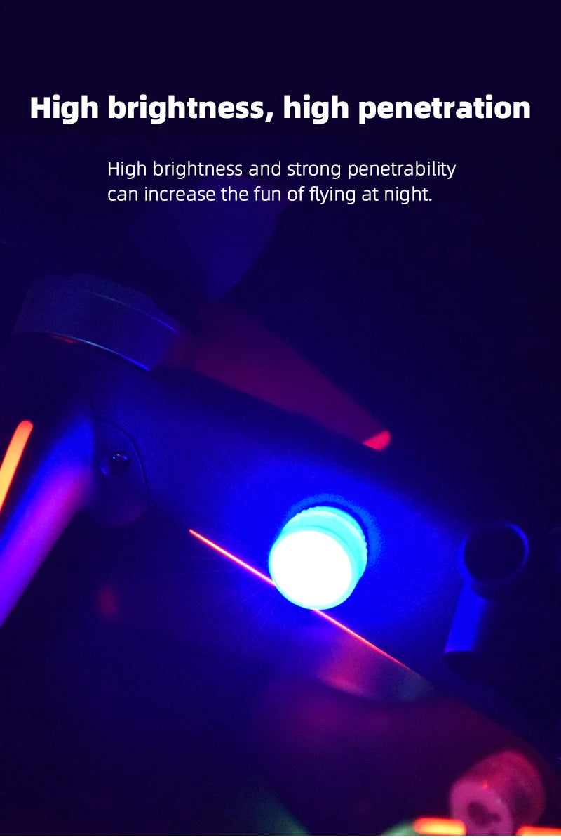 High brightness, high penetration High brightness and strong penetration can increase the fun of flying at night 