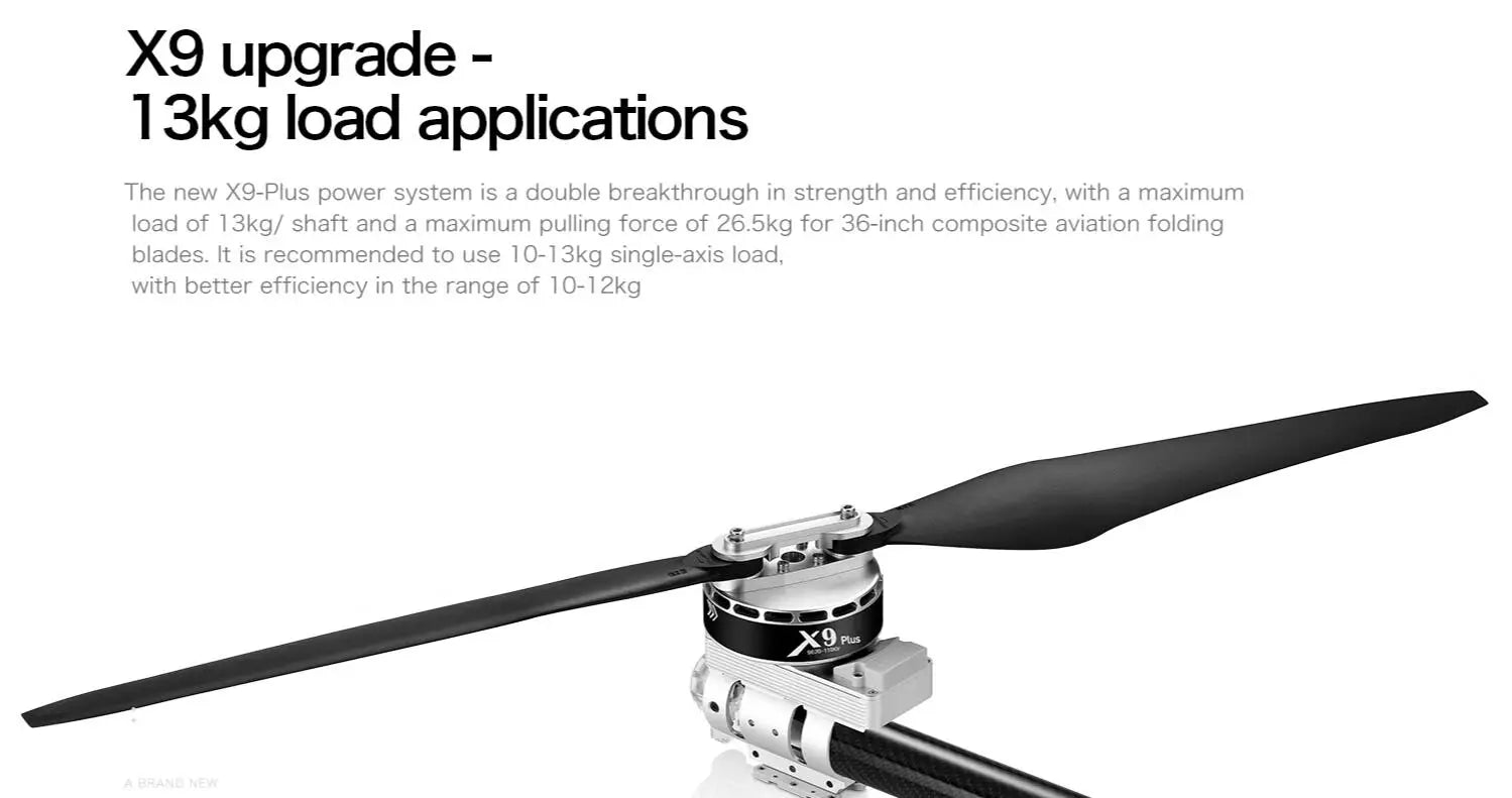 Hobbywing X9 plus Power system - 9260 motor. Hobbywing X9 plus Power system. X9-Plus power system has a maximum load of 3kg/ shaft and
