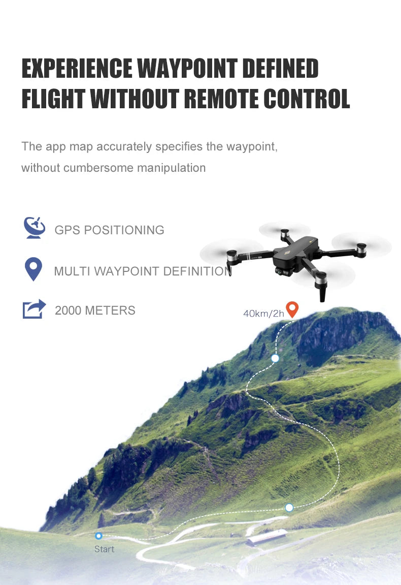 8811 Pro Drone, EXPERIENCE WAYPOINT DEFINED FLIGHT WITHOUT REMOTE