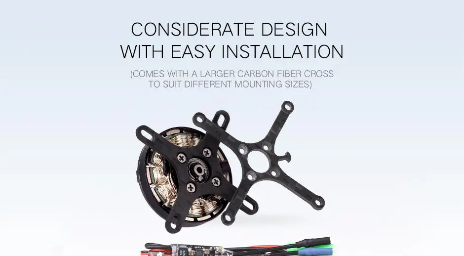 T-motor AM20 PRO Combo - AM20 Brushles Motor, AM06A ESC, T10x3.1 / FS10x3.1 Prop 12 T-motor, COMES WITH A LARGER CARBON FIBER CROSS TO