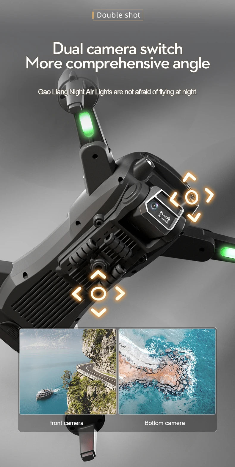 S2S mini drone, double shot dual camera switch more comprehensive angle gao liangnight
