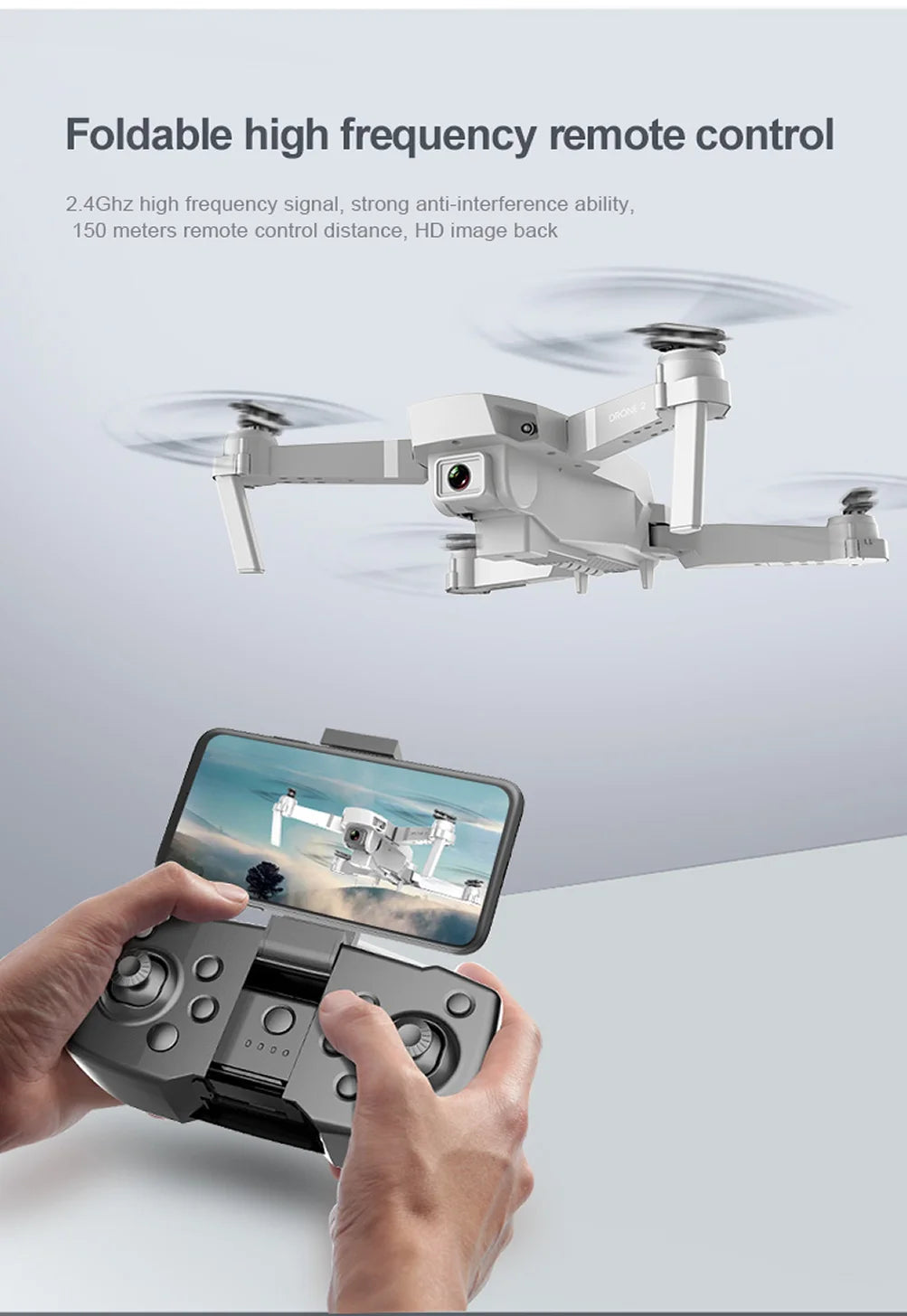 E59 Drone, foldable high frequency remote control 2.4ghz high frequency signal