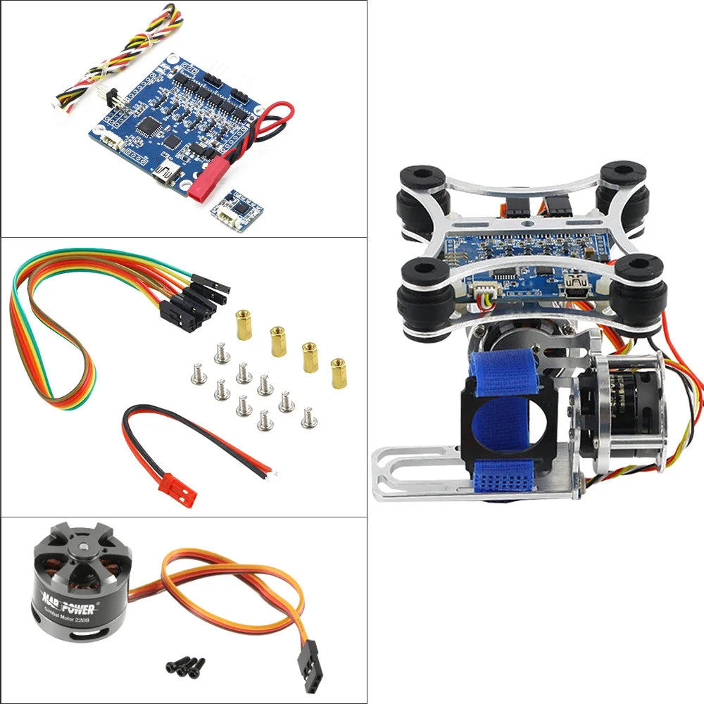 2-Axis Brushless Gimbal, BGC 3.0 MOS Large Current 2-axis Brushless Gimbal Controller Driver Ad