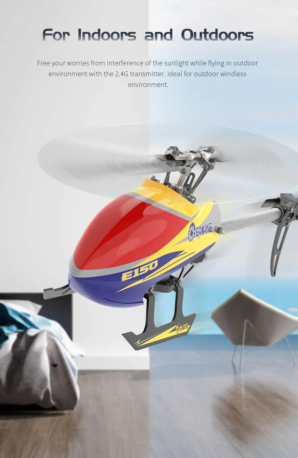 Eachine E150 RC Helicopter, MEAUe _ 2IS0 aV is ideal for outdoor windless environment 