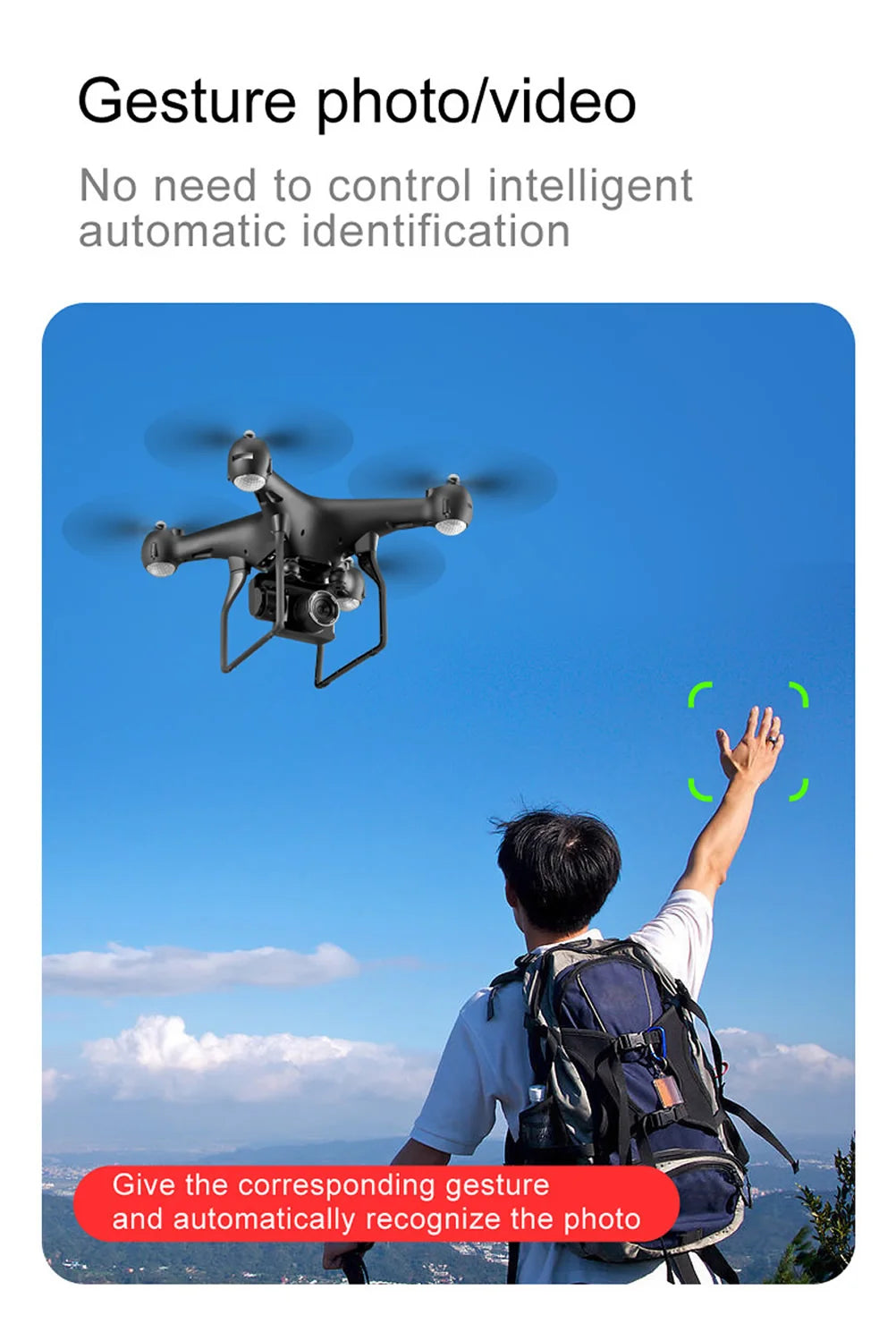 New Remote Control Drone, gesture photolvideo no need to control intelligent automatic identification give the 