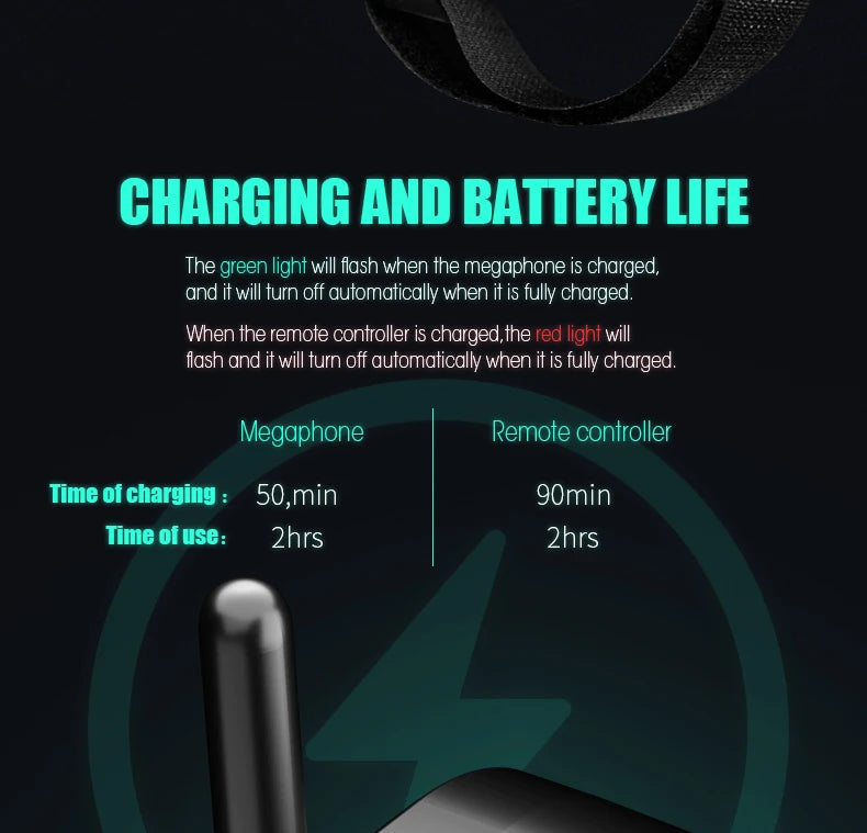 Drone Speaker Megaphone - 2000m Telephone Long Distance For DJI Mavic Mini Air 2 Phantom FPV 3 4 Pro For Fimi X8 SE Loudspeaker 17 Drone Speaker Megaphone, CHARGING AND BATTERY LIFE The green light will flash when the mega