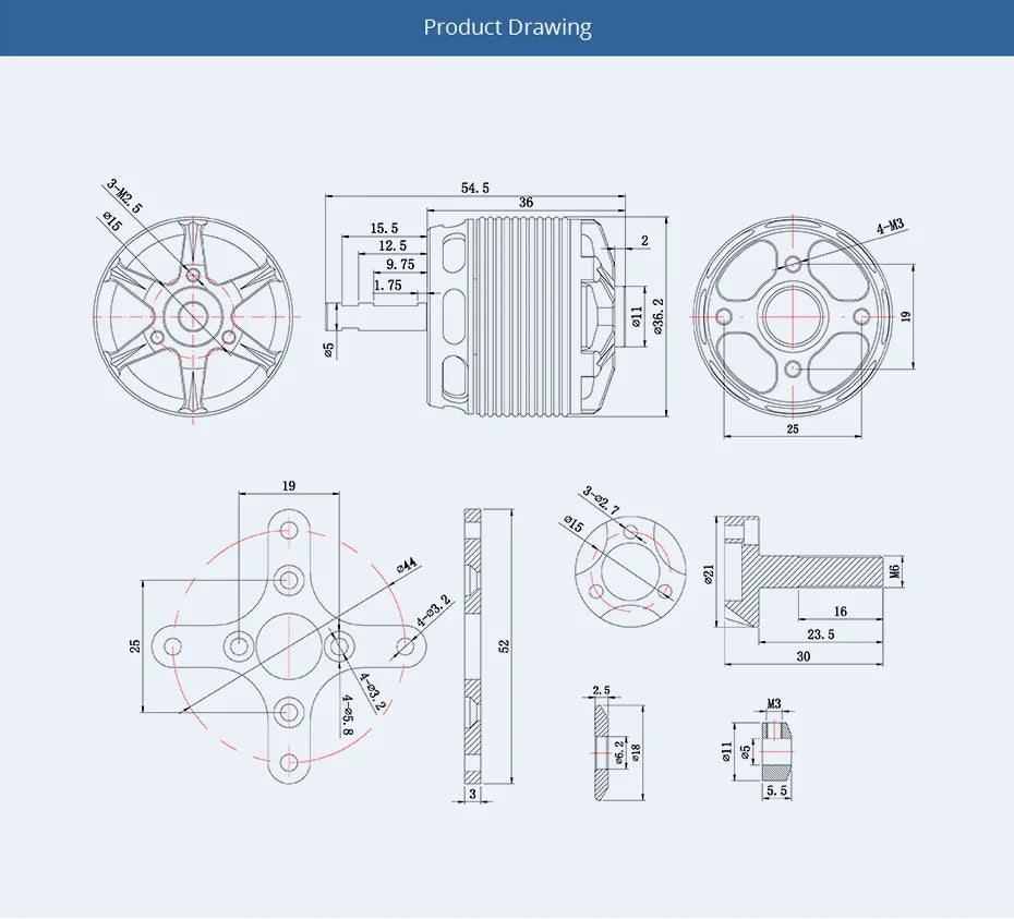 T-motor AS2814 Long Shaft Brushless Motor - KV900 KV1050 KV1200 KV2000 3-4S For 20-30E 3D and F3A 9 T-motor AS2814 Long Shaft Brushless Motor SPECIFICATIONS Use