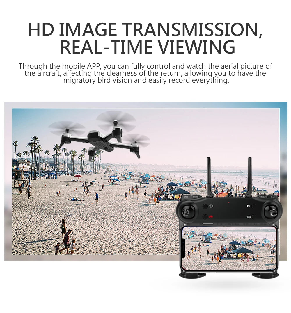 SG106 Drone with Camera 4K WiFi FPV Optical Flow 22mins Flight Dual Camera 16 SG106 Drone, mobile app allows you to control and watch the aerial picture of the aircraft