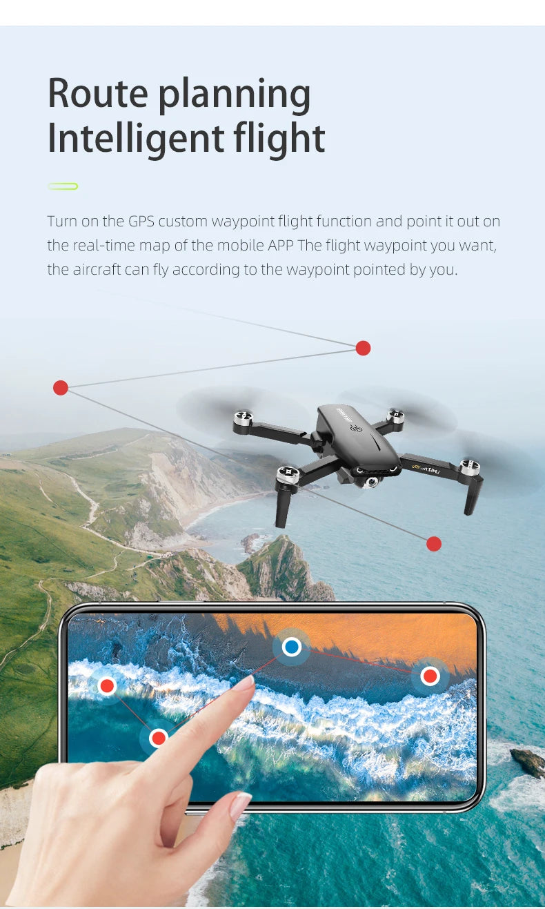 LM12 Drone, gps custom waypoint flight function allows you to point out