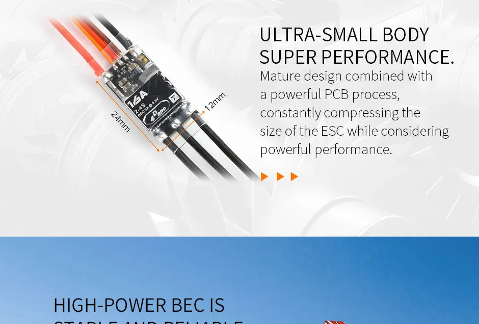 T-motor F3P BPP-4D 16A ESC, X37 constantly compressing the size of the ESC while considering powerful performance . 