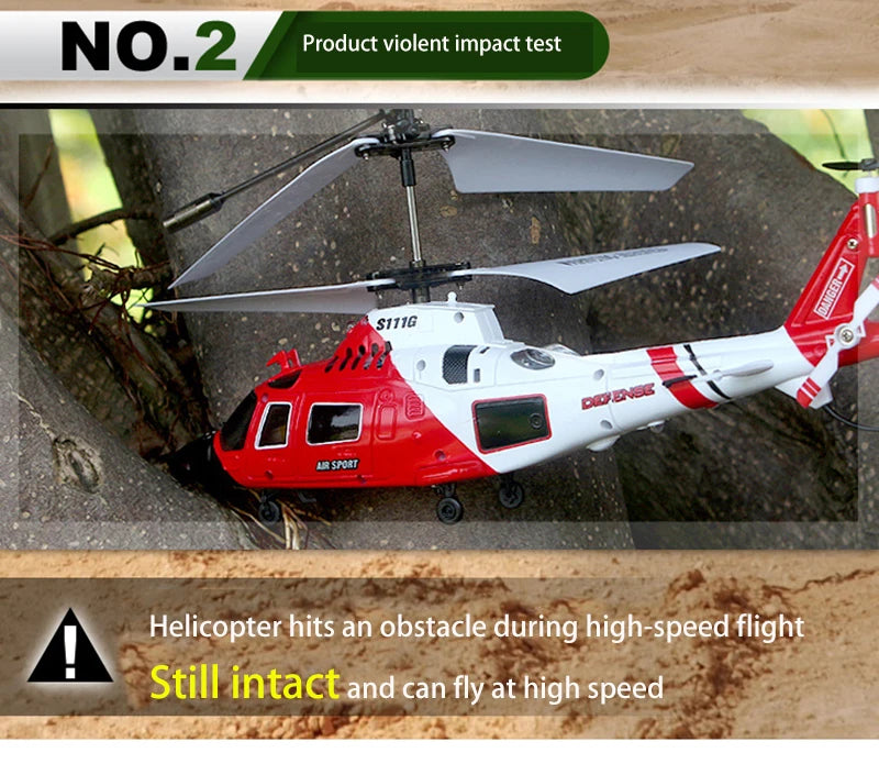 SYMA S111G/S109G Rc Helicopter, NO.2 Product violent impact test S111G Helicopter an obstacle during high- flight