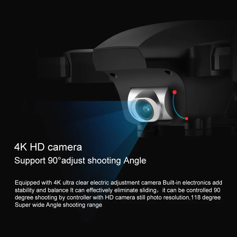 F63 Drone, 4k hd camera support 90vadjust shooting angle equipped