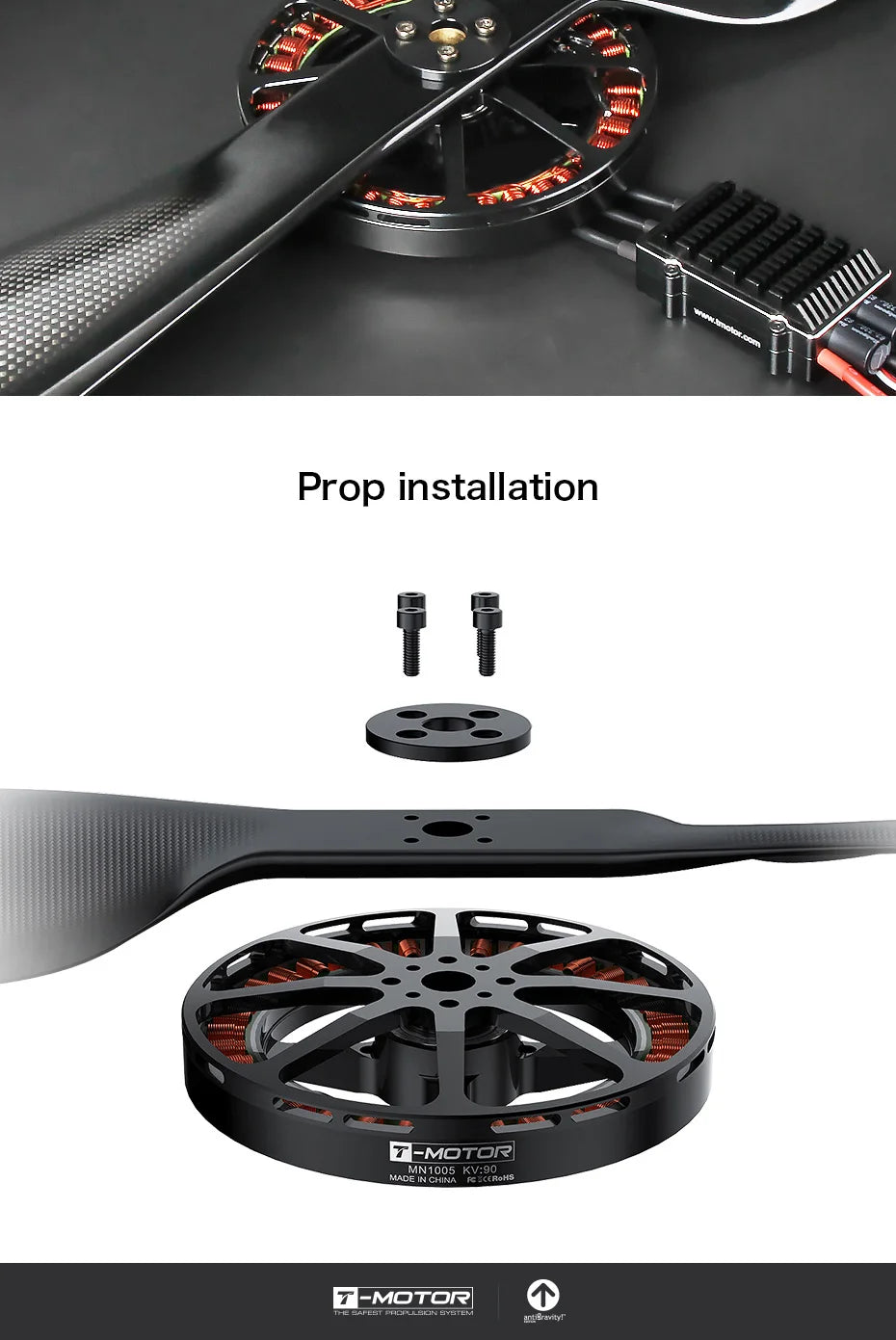 T-MOTOR MN1005 KV90 Motor - Antigravity 9.3KG Thrust 11.5g/W at 3kg Ultralight Aircraft Engine 14 T-MOTOR, MOTOR Jh-ICIULSIJNSisuek antigreut