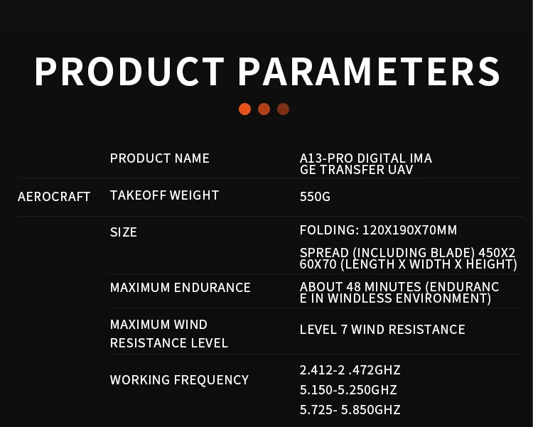 4DRC TG3 PRO Drone, A13-PRO DIGITAL IMA GE TRANSFER U