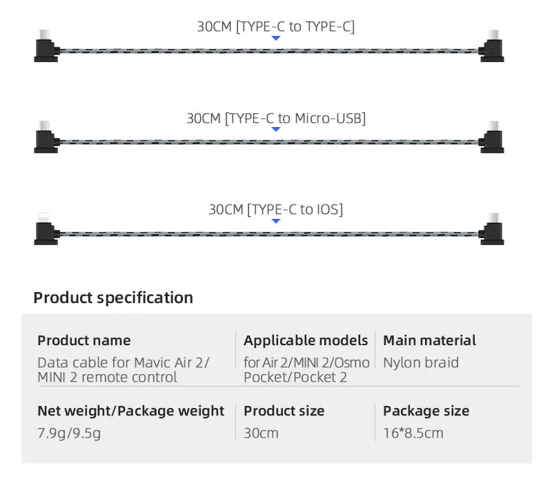 3OCM TYPE-C to Micro-USB 30cm TY