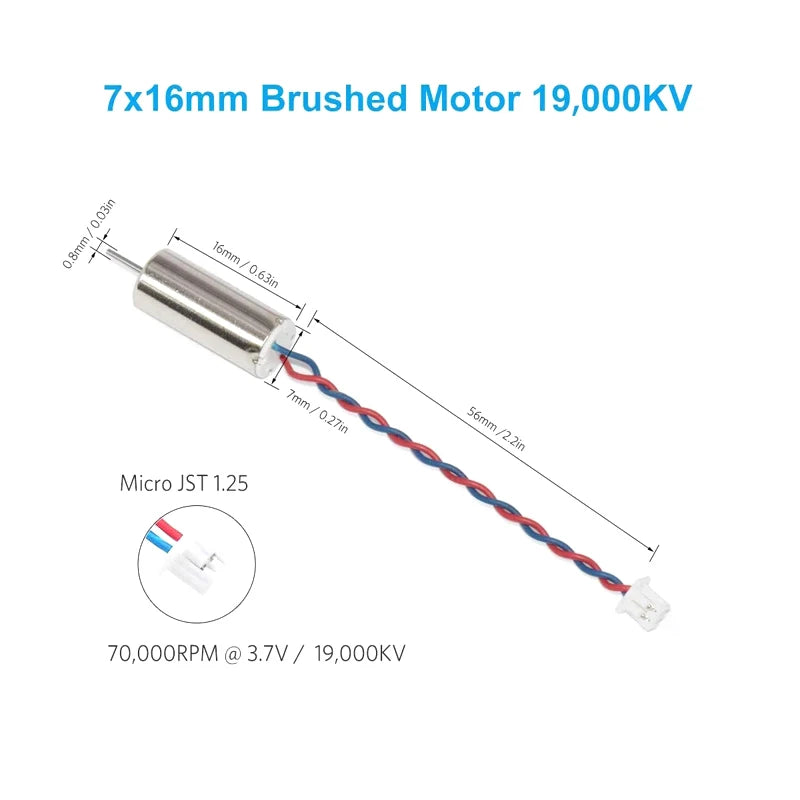 BETAFPV Cetus Motor - 7x16mm 19000KV Brushed Motors with JST-1.25 Connector for Cetus FPV Kit Quadcoptor Motor 9 BETAFPV Cetus Motor, 7x16mm Brushed Motor 19,000KV Micro JST 1.25 70,OO