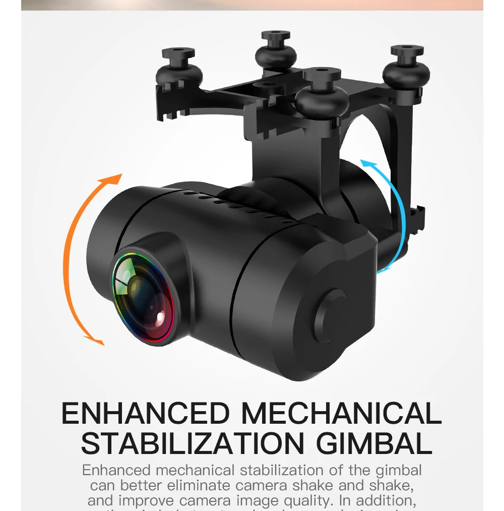 2023 New GPS Drone, Enhanced mechanical stabilization of the gimbal can better eliminate