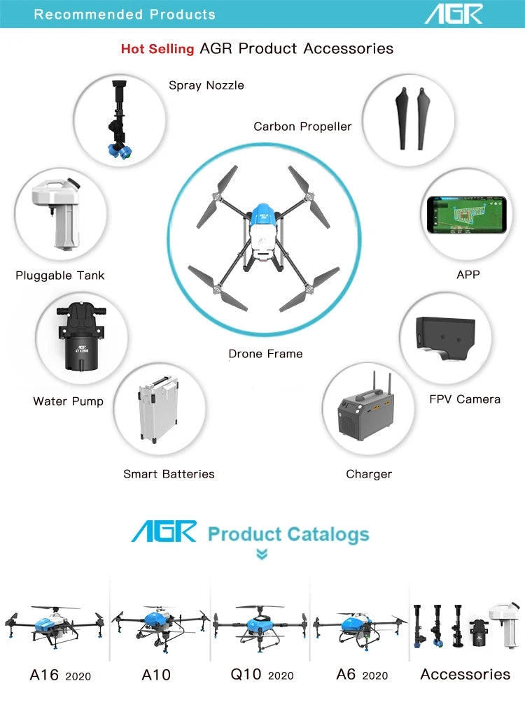 AGR A16 16L Agriculture Drone - 16KG agriculture diy sprayer drone UAV frame 13 AGR A16 16L Agriculture Drone, AGR Hot Selling AGR Product Accessories Spray Nozzle Carbon Propeller Pluggable Tank