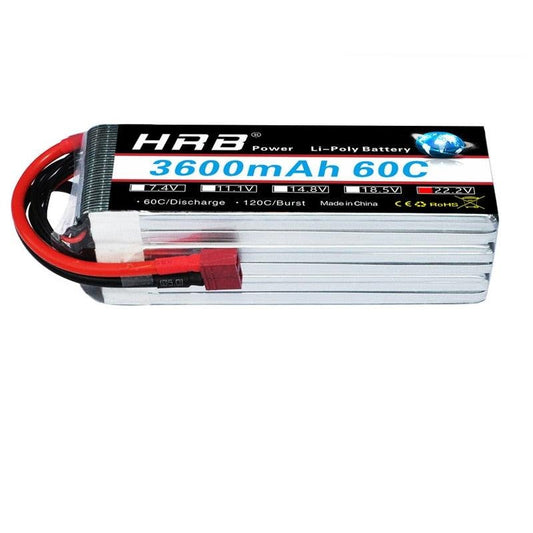 HRB 6S 22.2V Lipo Battery - 3600mah XT60 T Deans EC5 XT90 XT90-S AS150 Female RC Helicopter FPV Airplanes Car Truck Boat Parts 60C
