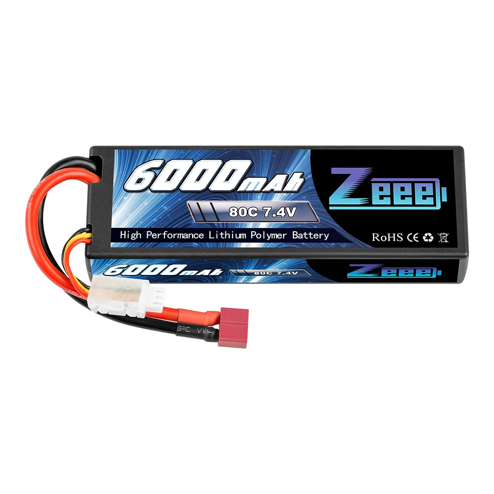 Zeee 2S 6000mAh 7.4V 80C Lipo Battery, 6ODDzAs PEB 8OC 7AV High Performance Lithium Polymer