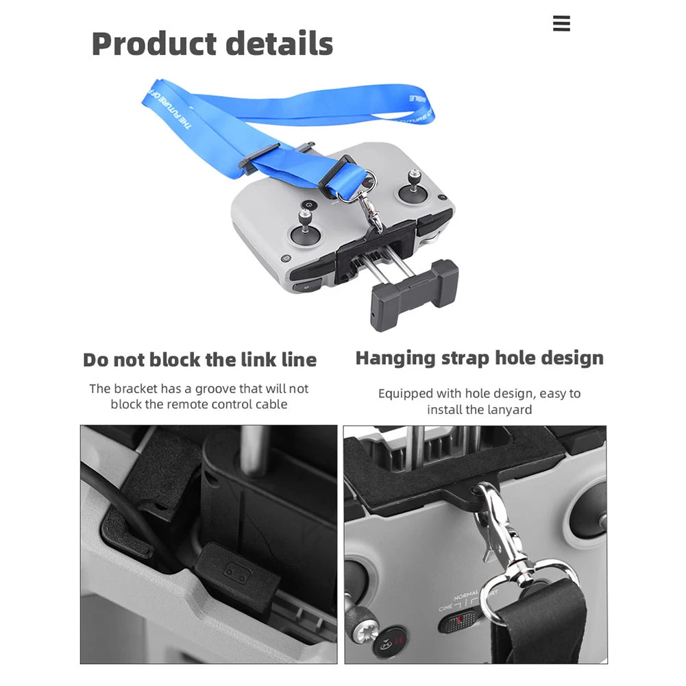 Remote Control Holder Strap for DJI AIR 2S Mini 2 Mavic Air 2 Drones Neck Lanyard Safety Belt Sling Camera Drones Accessories 18 bracket has a groove that willnot block the link line . easy to block the remote