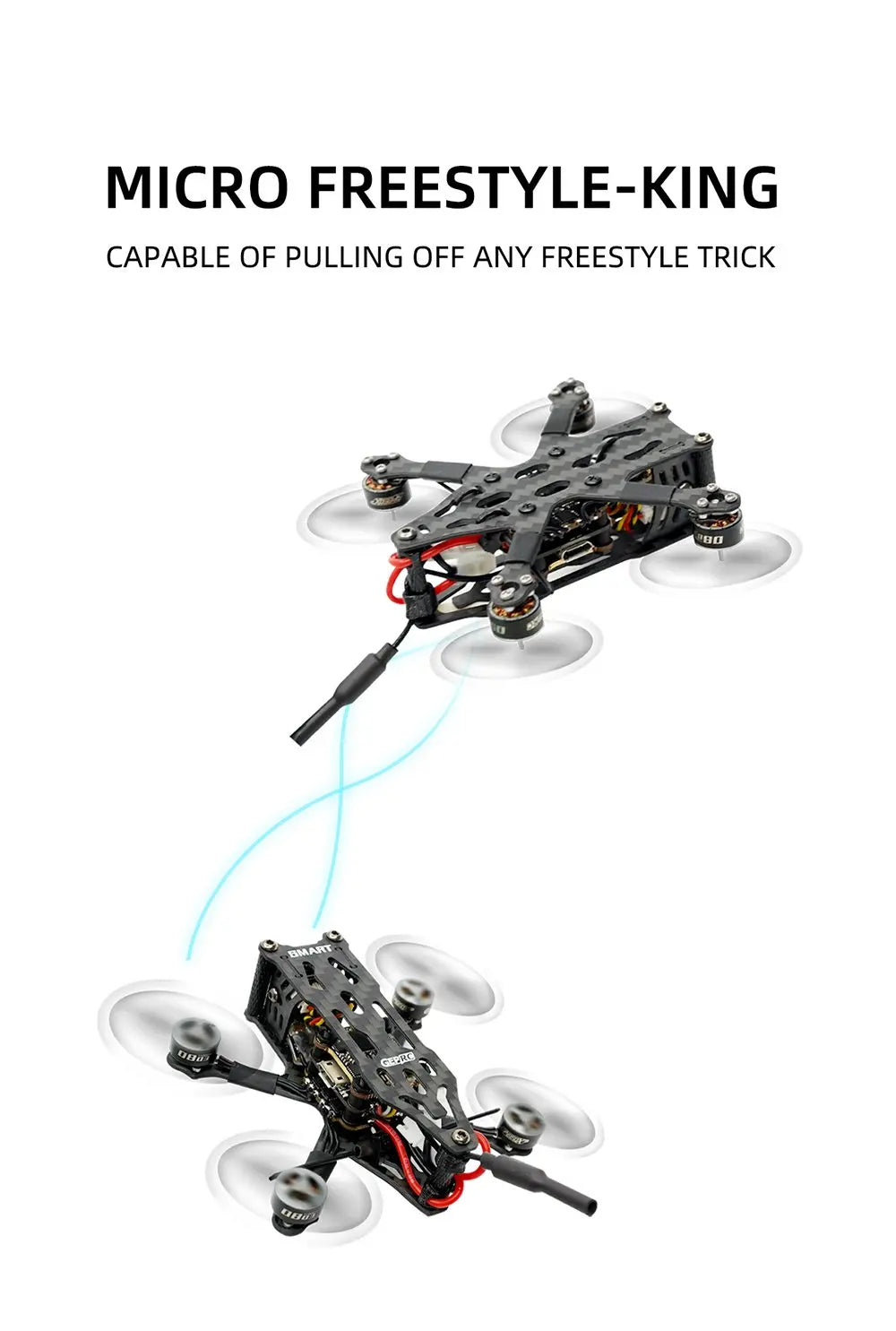 GEPRC SMART 16 Freestyle FPV Drone - Caddx Ant Camera GR0803-11000KV Motor STABLE F411 FC For RC FPV Lightweight Quadcopter Drone 18 GEPRC SMART 16 Freestyle FPV Drone, MICRO FREESTYLE-KING CAPABLE OF PULLING OFF