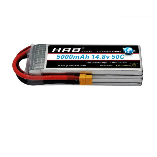HRB Lipo Battery 4S 14.8V 5000mah - 50C EC5 XT90 XT60 Deans T XT90-S RC Parts For VKAR BISON Buggy Car FPV Drone Airplanes 1/10 Boat