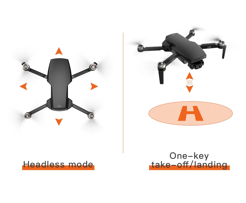 G108 Pro MAx Drone, H One-key Headless mode take off /land
