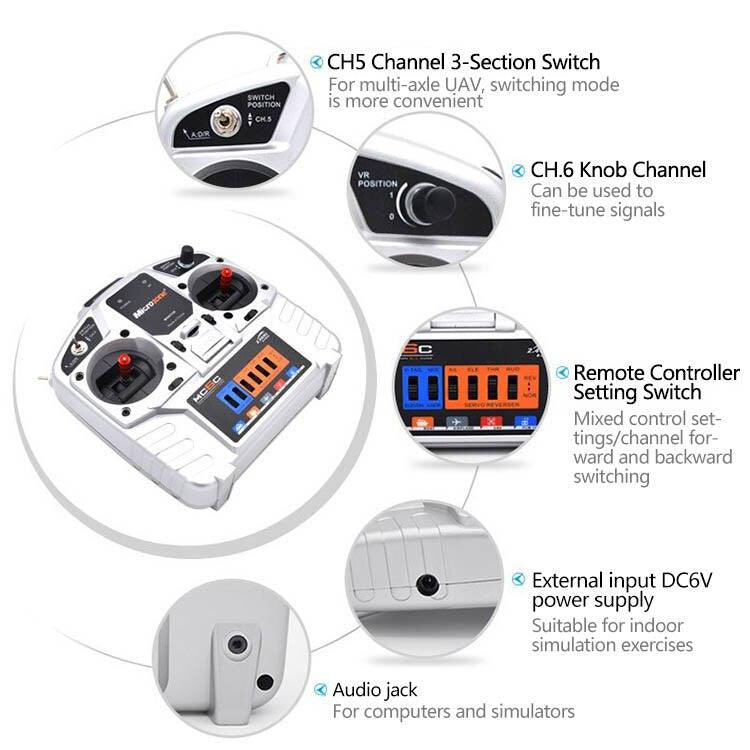 MicroZone MC6C V2 - 2.4 グラム 6CH コントローラ送信機受信機ラジオ