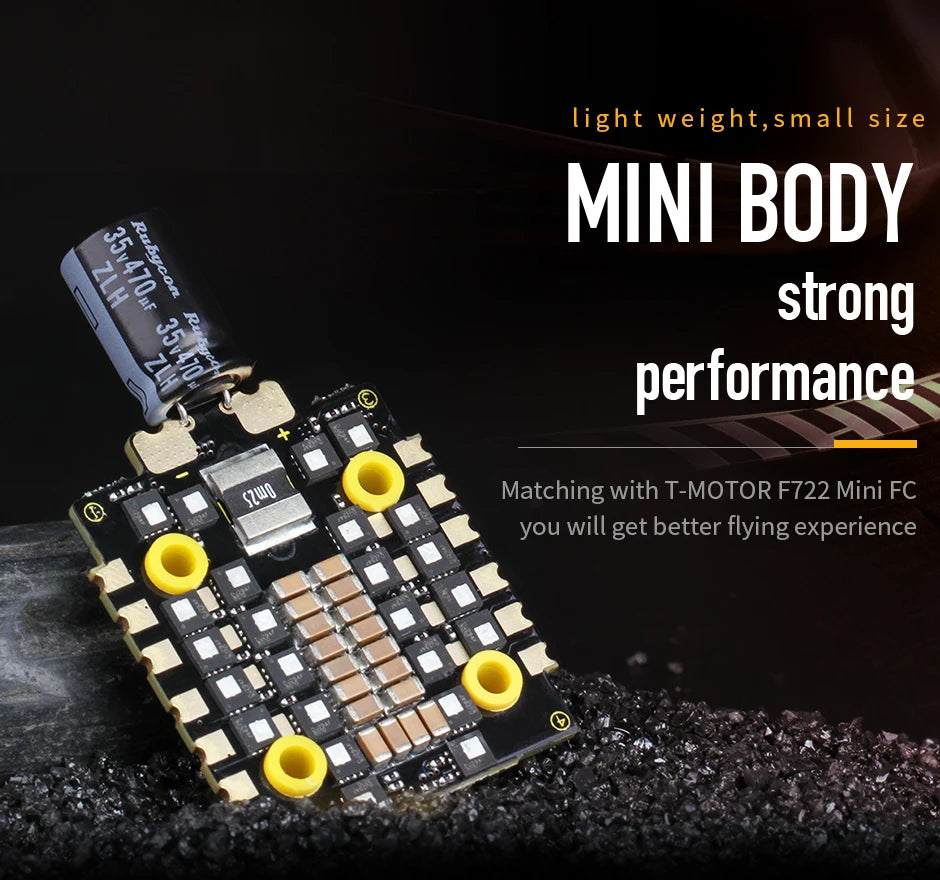 T-motor MINI F45A 6S 4 IN1 32 BIT 3-6S ESC, light weight,small size MINI BODY strong performance Matching with T-MOTOR F72