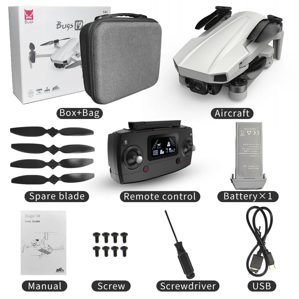 MJX B19 Drone, Bugs 5 Box+Bag Aircraft 7 9) 12 "Le381ju