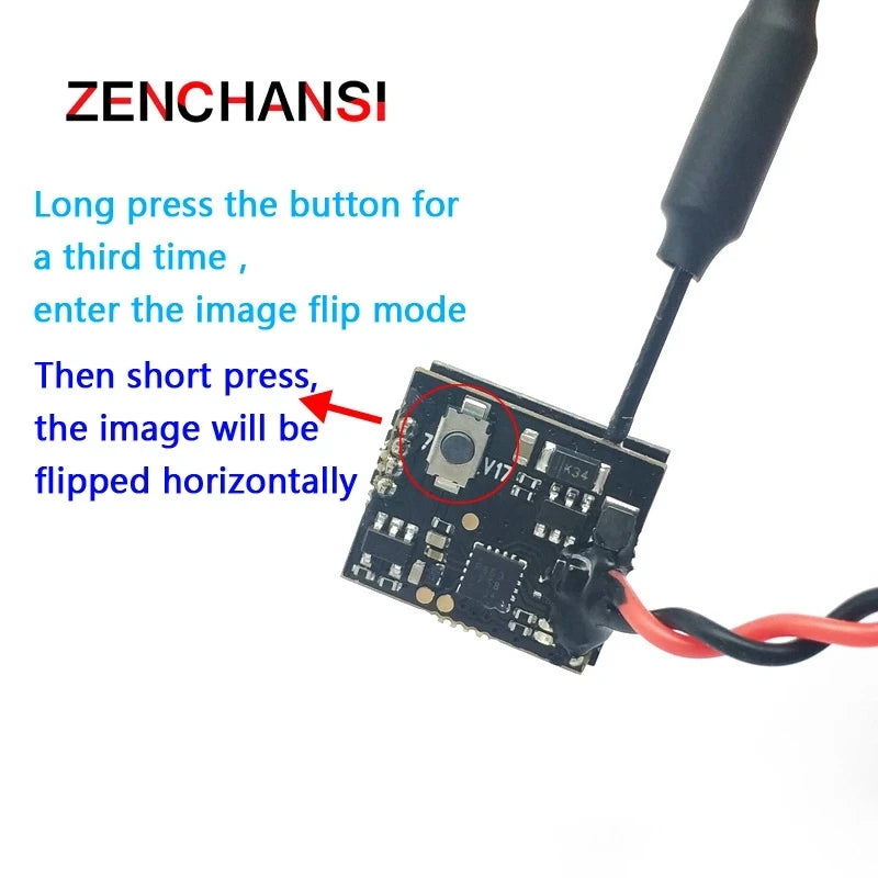 5.8G 40CH FPV Goggles Monitor - Video Glasses Headset HD With Dual 5.8G Antennas 25mW transmitter fpv 600TVL camera for Racing FPV Drone 17 5.8G 40CH FPV Goggle, ZENCHANSI Long press the button for a third time enter the image flip mode