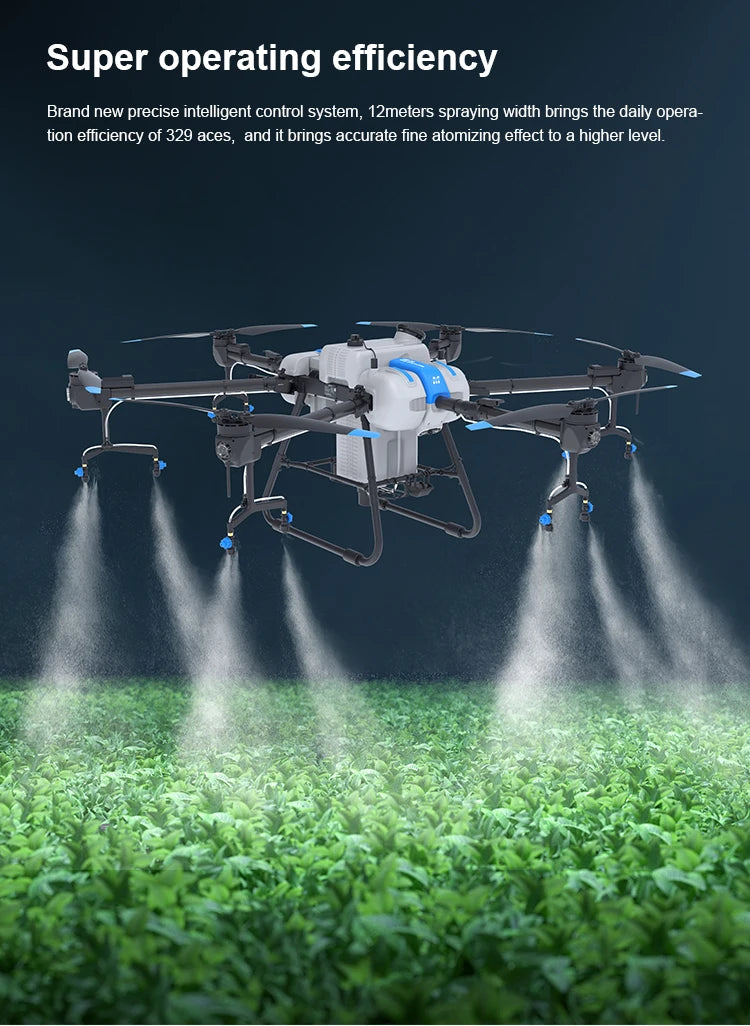 Yuanmu GM-40 40L Agriculture Drone, Yuanmu GM-40 Agriculture Drone features an intelligent control system for efficient operations, achieving 329 acres per day with precise spraying results.