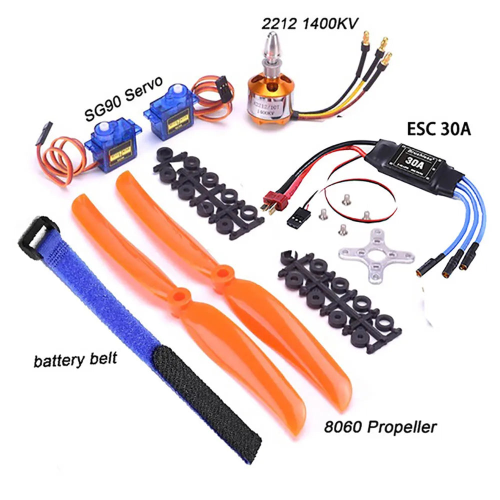 A2212 2212 1000KV 1400KV 2200KV Brushless Motor 30A 40A / 40A BLheli ESC SG90 9G Micro Servo for RC Fixed Wing Plane Helicopter 29 ESC 30A battery belt 8060 Propeller Servo SG9O_ BO