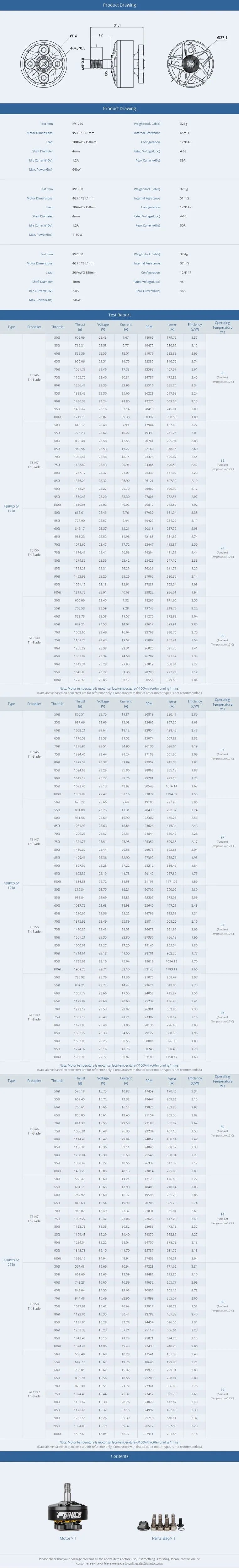 4pcs/lot T-motor F60 Pro IV - 2207 1950KV 2550KV 5-6S Brushless Motor T5146 T5150 Props for RC FPV Racing Drone 8 4pcs/lot T-motor, Enhanced greatly - Interlaced rib design - Shaft height is reduced to