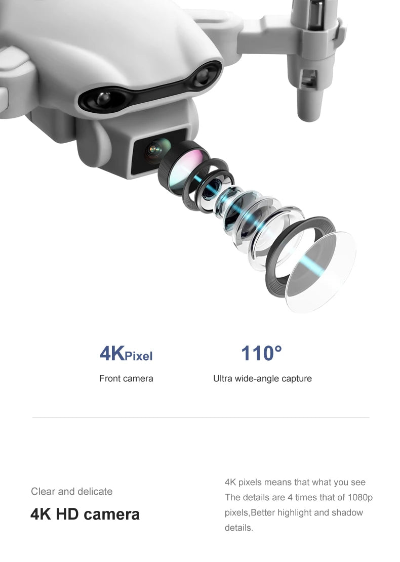 V9 RC Mini Drone, 4kpixel 1109 front camera ultra wide-angle capture 4k