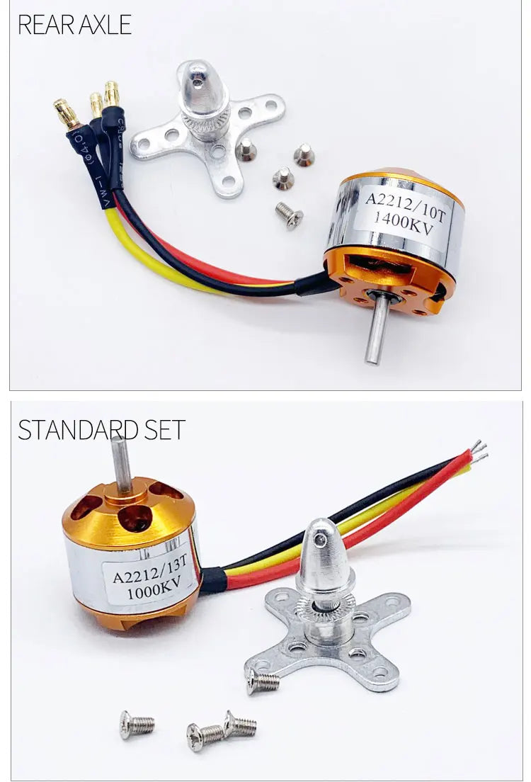 5PCS XXD A2212 2212 A2208 2208 930KV 1000KV 1400KV 2200KV 2450KV 2700KV Brushless Motor for RC Airplane Fixed-Wing Drones 17 REARAXLE STANDARD SET A2212/ 10T 14O0K