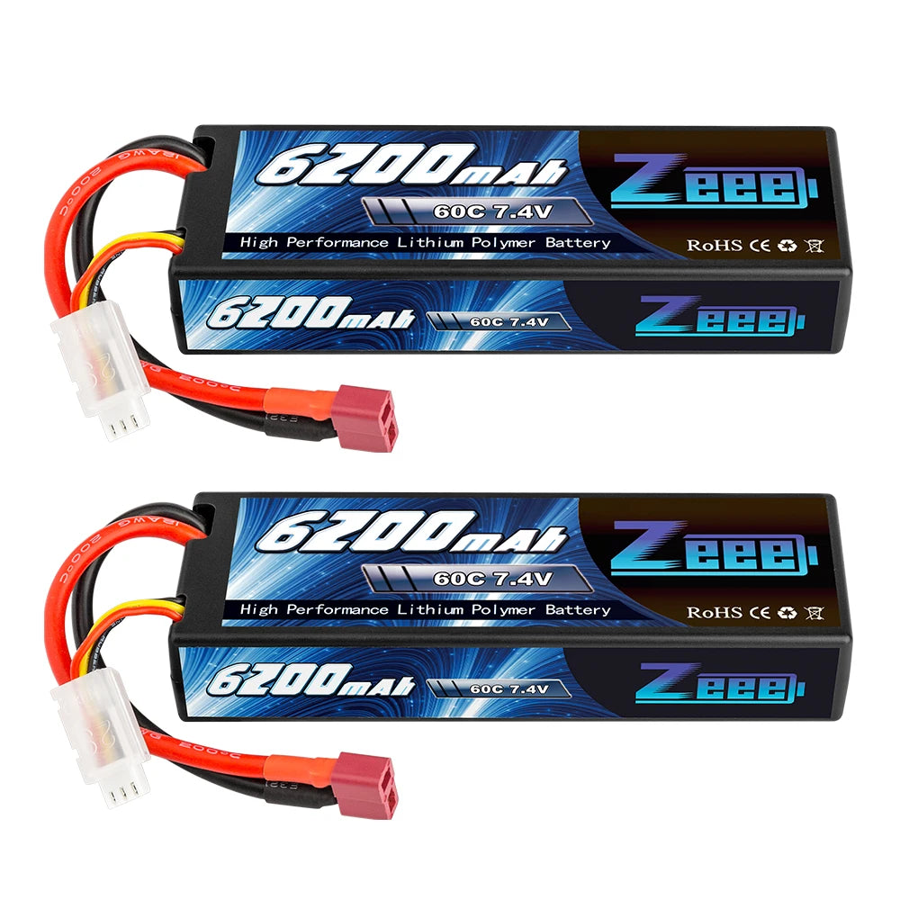 1/2units Zeee 7.4V 60C 6200mAh Lipo Battery, to ensure safety, please check and confirm lipo battery surface and voltage is normal before using