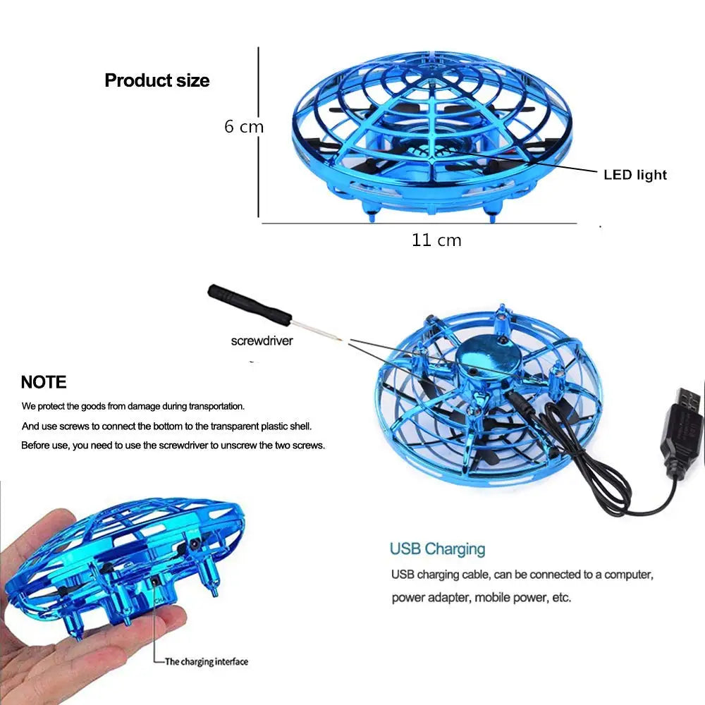 UFO Drone - Mini Helicopter Infraed Hand Sensing Aircraft Electronic Model Quadcopter flayaball Small drohne Toys For Children 22 UFO Drone, product size cm led light 11 cm screwdriver note we protect the