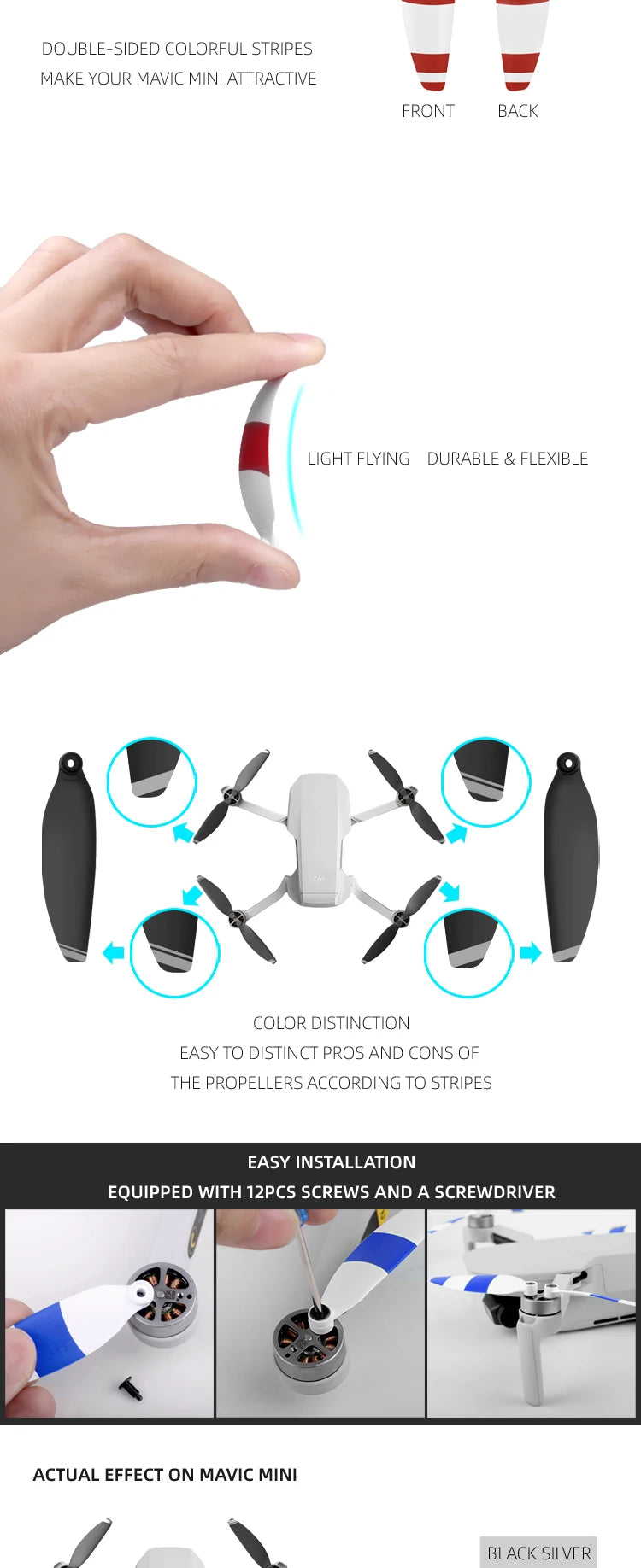 4726 Propeller, DOUBLE-SIDED COLORFUL STRIPES MAKE YOUR MAVI