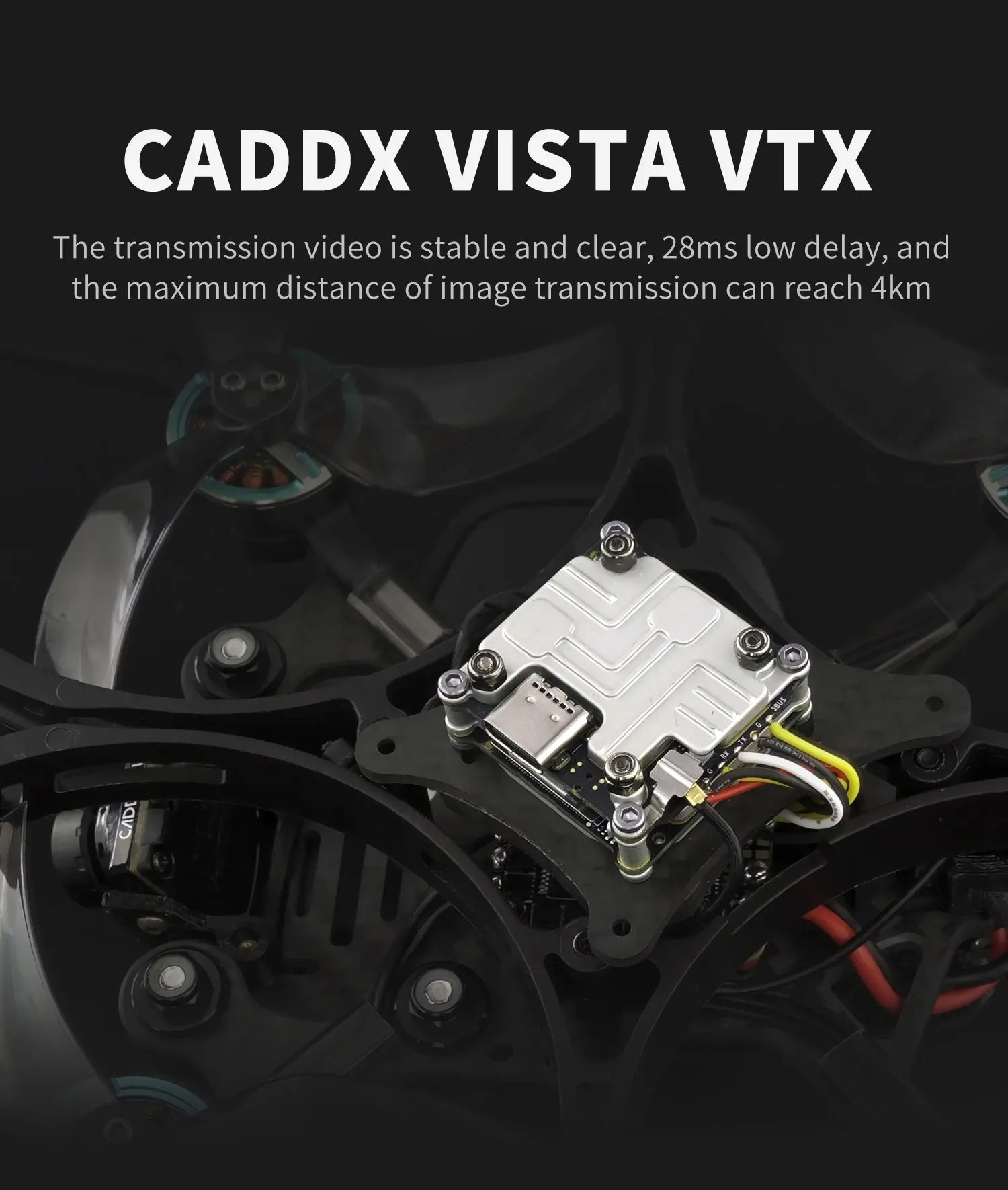 GEPRC CineLog35 FPV Drone, CADDX VISTA VTX The transmission video is stable and clear, 28m